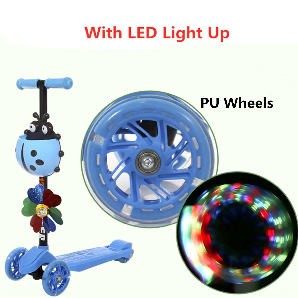Children's Adjustable Unisex Kick Scooter LED Light Up 4 wheel Foot Scooters Children City Roller Skateboard Gifts For Kids