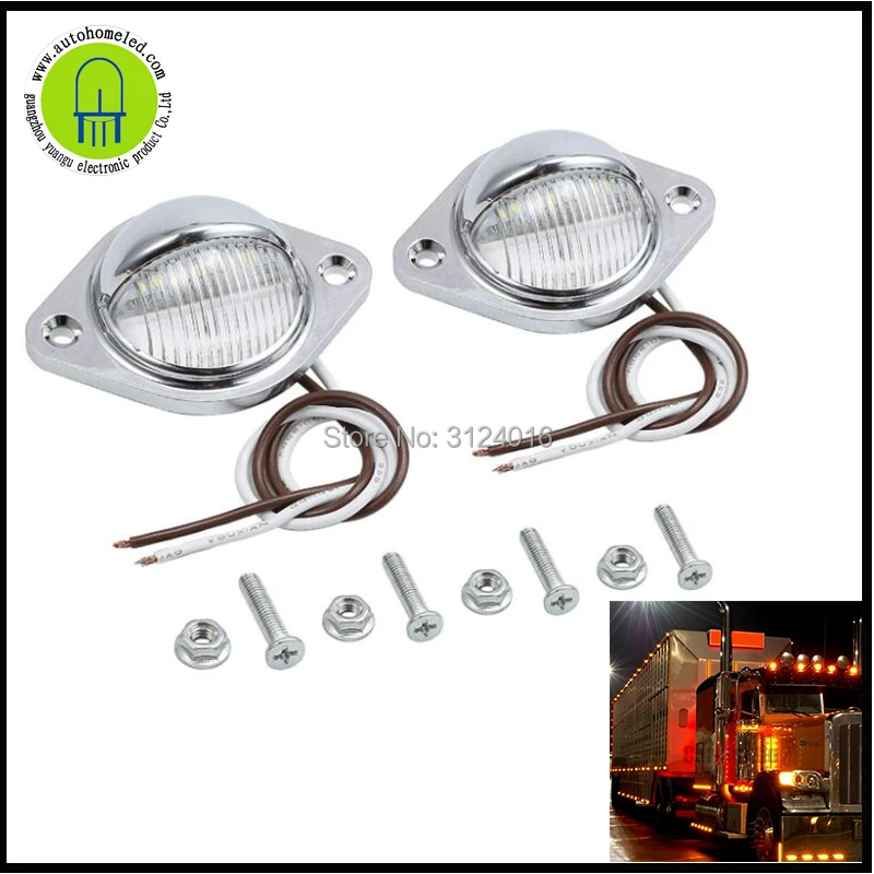 

1PC 3LEDs License Plate Light Number Plate Lights Waterproof Shock Resistant 12V 24V for Truck SUV Trailer Van, Trailers, RV, T