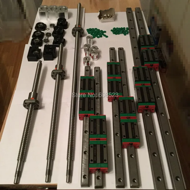 

Linear guide sets 12 HGH20CA + 3 set ballscrew BKBF machining +3sets name23 closed loop motor driver set+CNC component