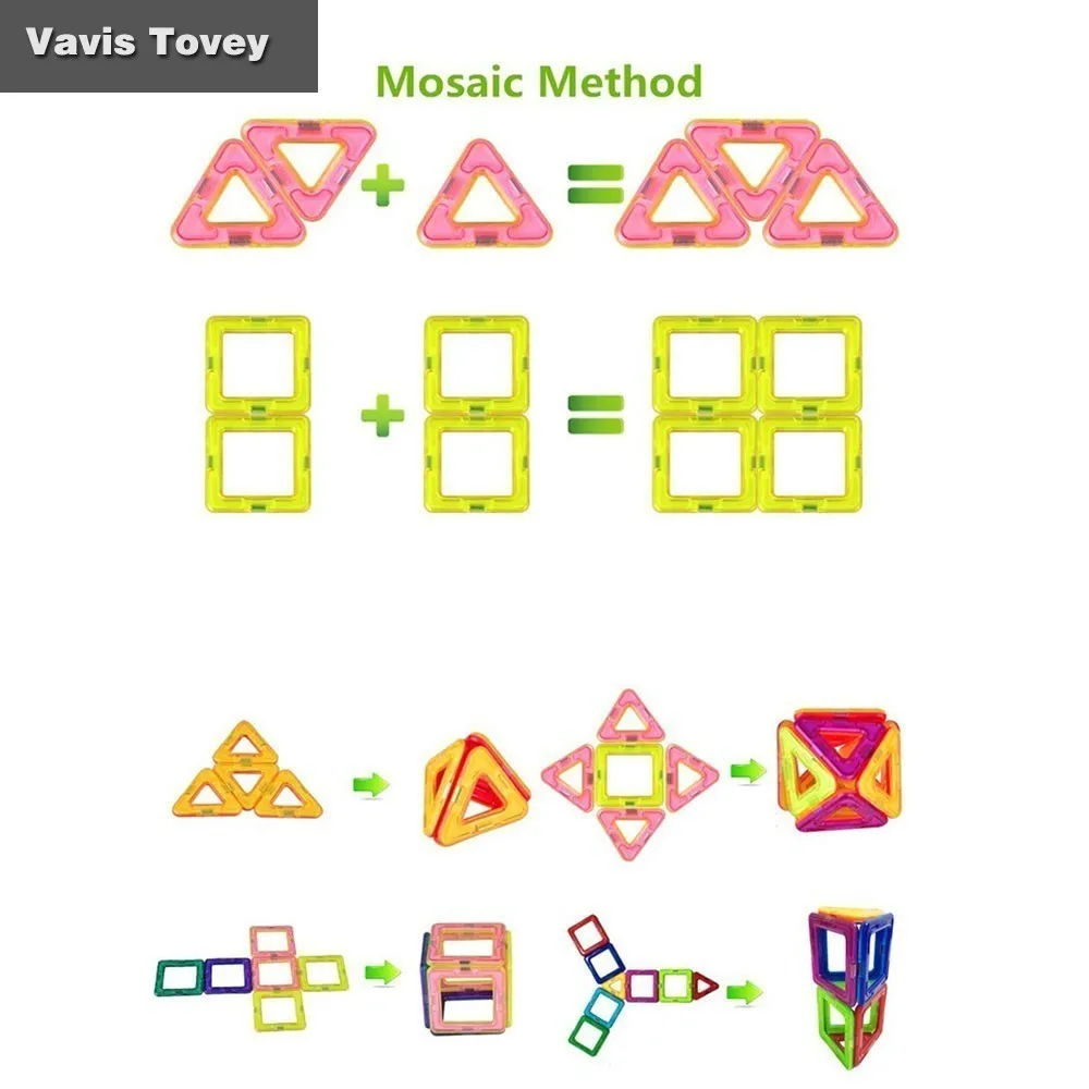 Vavis Tovey Детские DIY магнитные строительные блоки Пазлы для мальчиков и девочек