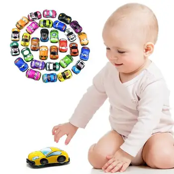 

Mini Model Car Kids Toys Cartoon Modeling PVC Soft Shell Pull Back Racer intelligence Toy For Children Birthday Gift