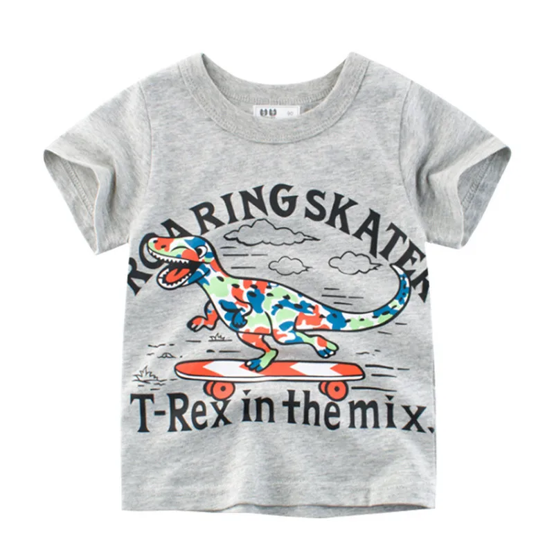 

Cartoon Print Baby Boys Dinosaur T Shirt For Summer Infant Kids Boys Girls T-Shirts Clothes Cotton Toddler Tops