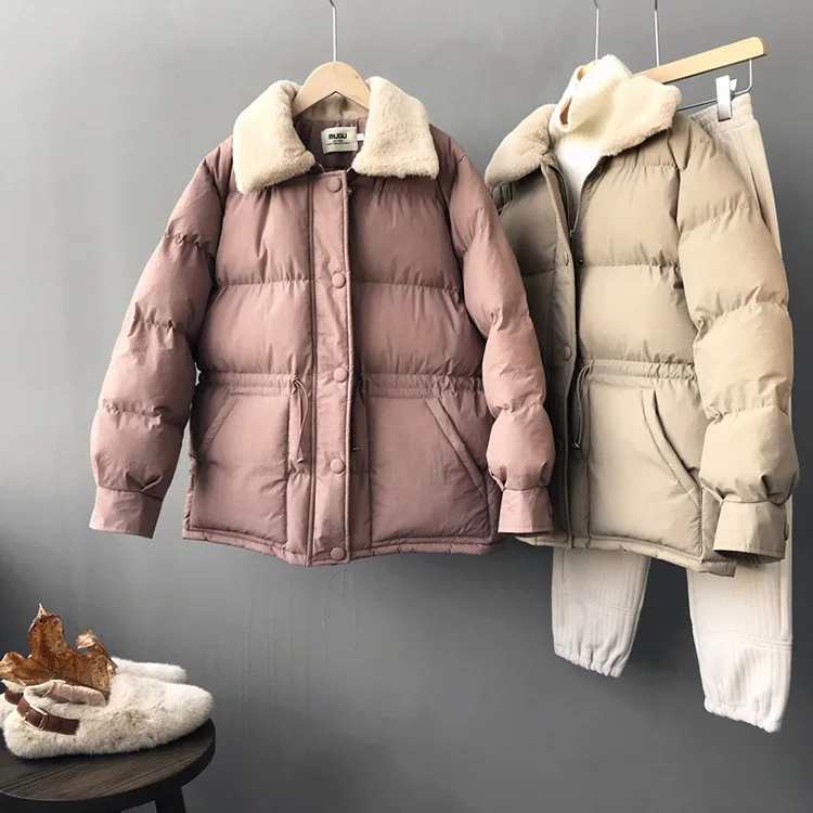 Mooirue осень зима Корейская уличная куртка пальто женская утепленная длинная хлопковая стеганая одежда Свободная печать сплошной цвет