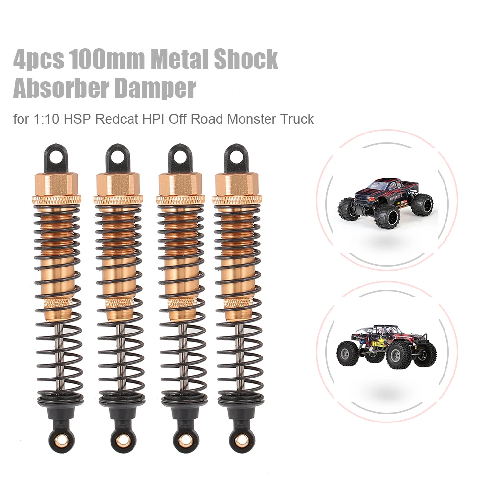 4 шт. 100 мм металлический амортизатор демпфер RC Автозапчасти для 1:10 Traxxas HSP Redcat