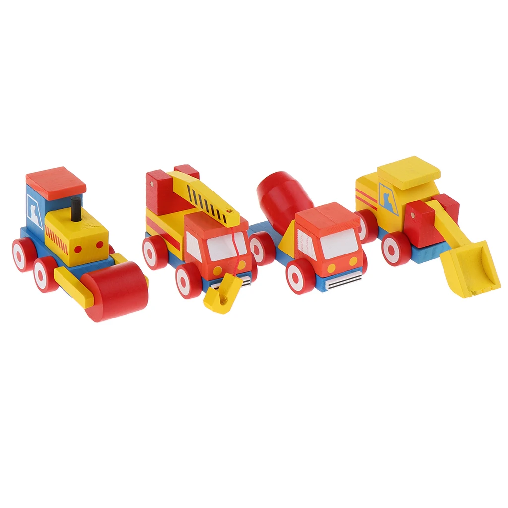 4Pcs Wooden Vehicle Kids Toy Cars Play Set Toy Gift for Baby Early Learning 4Pcs Wooden Vehicle Kids Toy Cars Play Set Toy Gift for Baby Early Learning