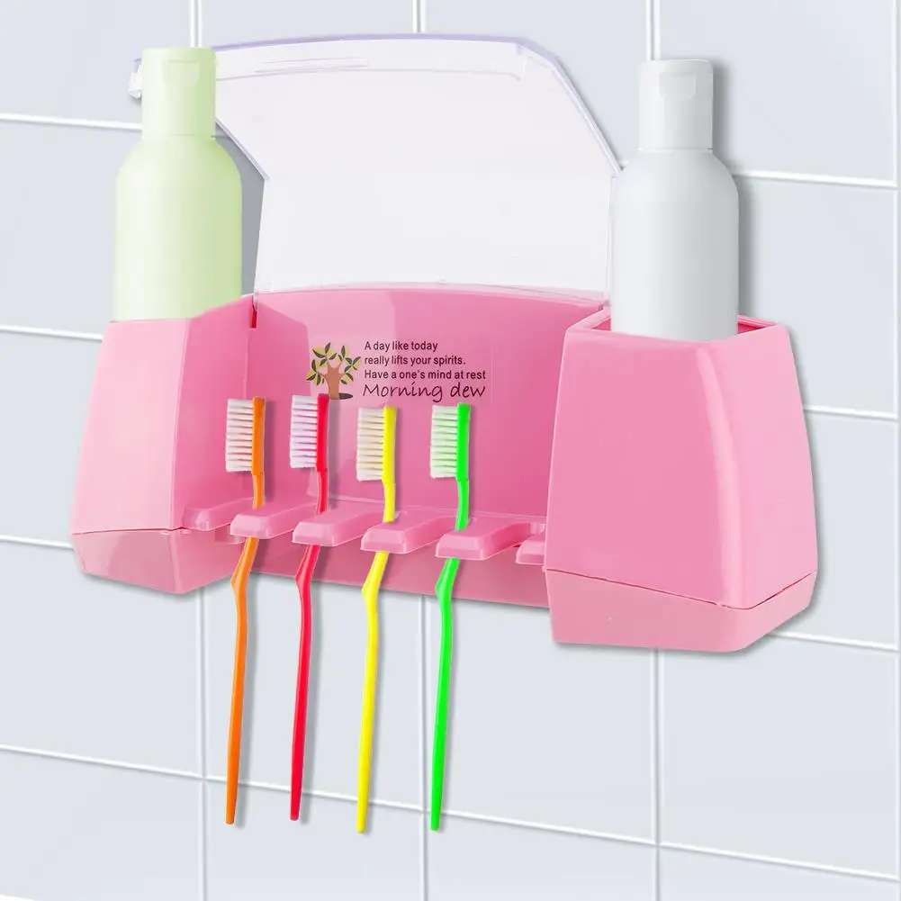 

Creative Powerful Paste Toothbrush Holder Multifunctional Toothbrush Toothpaste Holder Wall Sticker Bathroom Storage Box