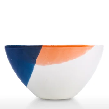 

TOOARTS Porcelain Serving Bowl Soup Noodle Bowl Elegant White Orange Blue Elegant Home Decor Porcelain Decoration Craft
