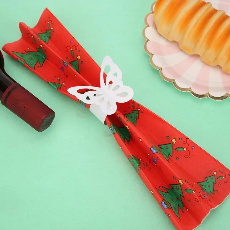 

20pcs/Set Butterfly Style Laser Cut Paper Napkin Rings Hollow Out Towel Holders Hotel Wedding Table Decoration wedding decoratio