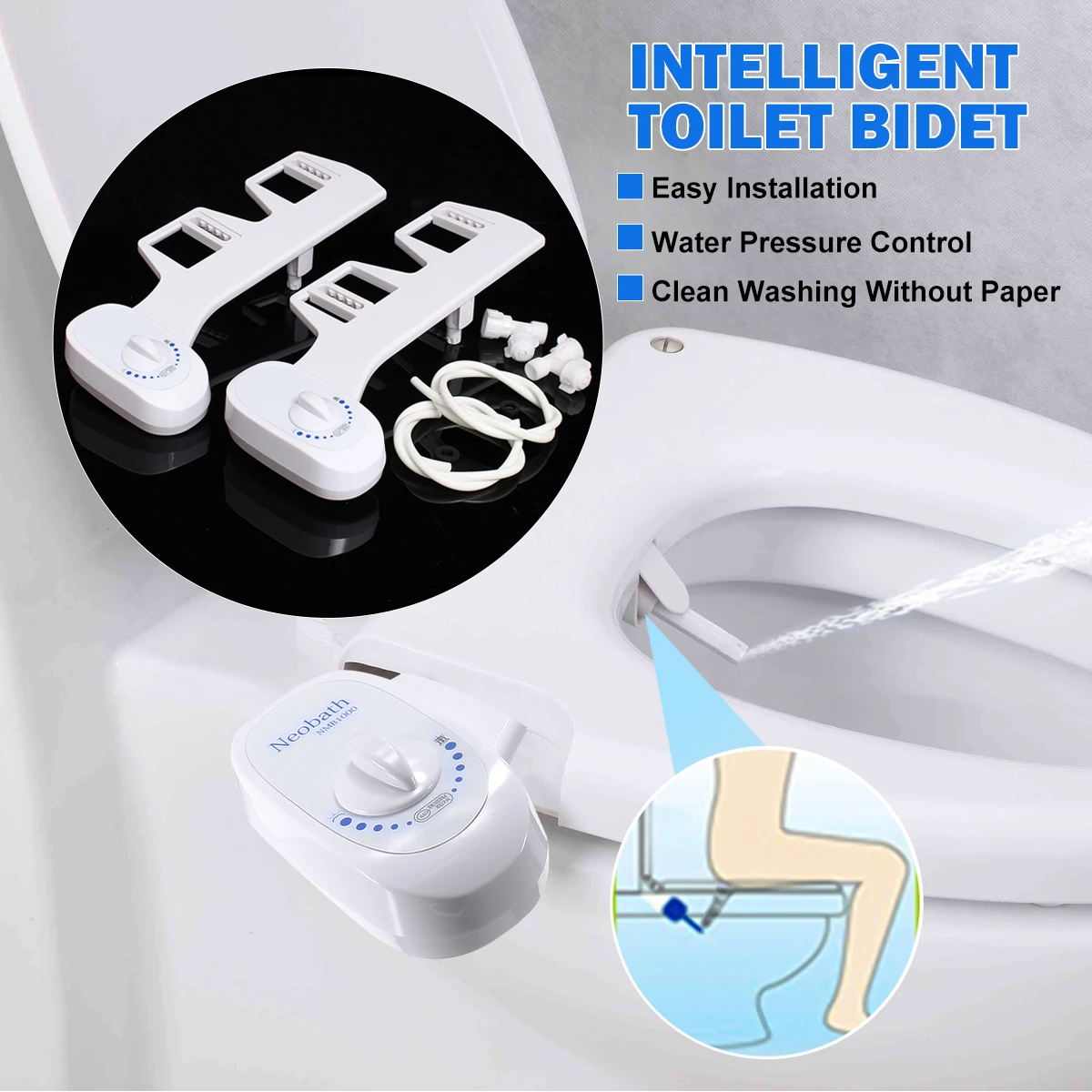 Cold Water Non Electric Single Nozzle Bathroom Toilet Seat Bidet