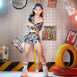 Songyuexia/современный танцевальный костюм для девочек в стиле хип-хоп с разноцветным ласточкиным хвостом