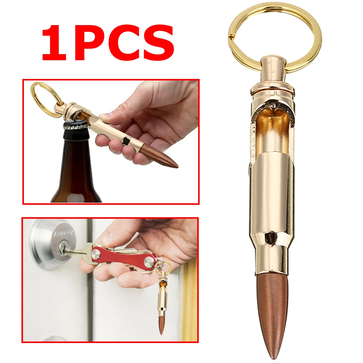 Gold Beer Bottle Opener Key Ring Chain Great Cool Gift ...