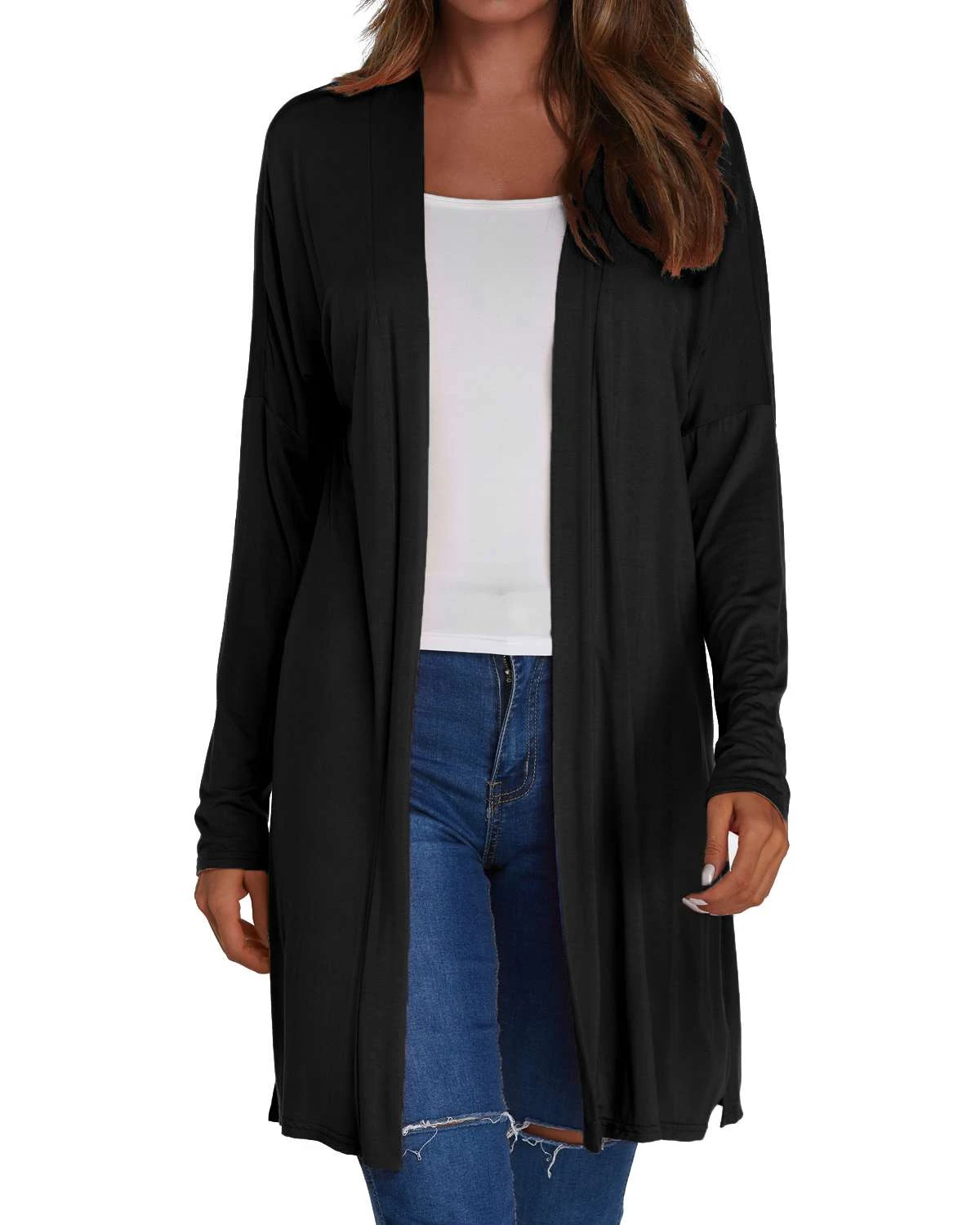 Abrigos De Mujer Camiseta De Manga Larga Otoño Abierto Front Abrigos De Mujer Camiseta De Manga Larga Otoño Abierto Front
