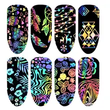 

Japanese nail transparent Laser star Paper bronzing Heat transfer film Magic nail decals Art Sticker Hollow Nail Designs