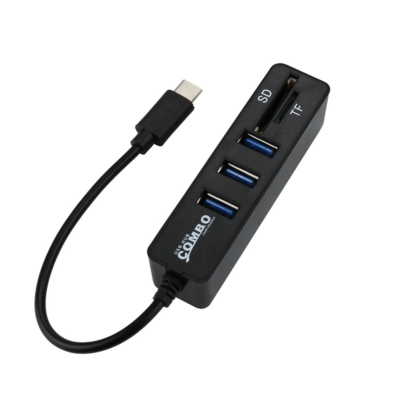 2 в 1 type-C Otg Usb 2,0 концентратор разветвитель Combo 3 порта и Sd/Tf кардридер адаптер мульти Разветвитель Usb-C для Macbook Pc Drop