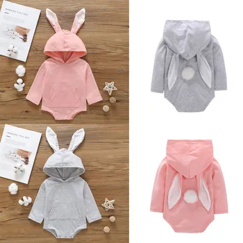 

PUDCOCO Newest Cute Infant Baby Kids Boys Girls Jumpsuit Bodysuit Rabbit Ear Clothes Outfit