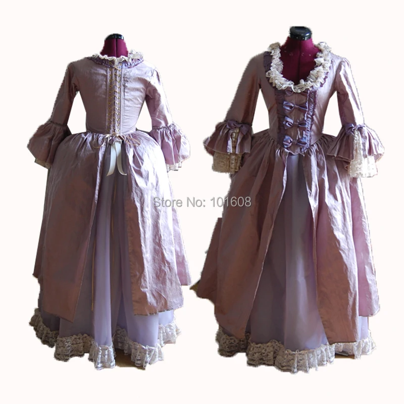 

Tailored!Eras 2-pcs Royal Pink Renaissance Gothic medieval Reenactment Halloween Gothic Cosplay DRESS Colonial dresses HL-416