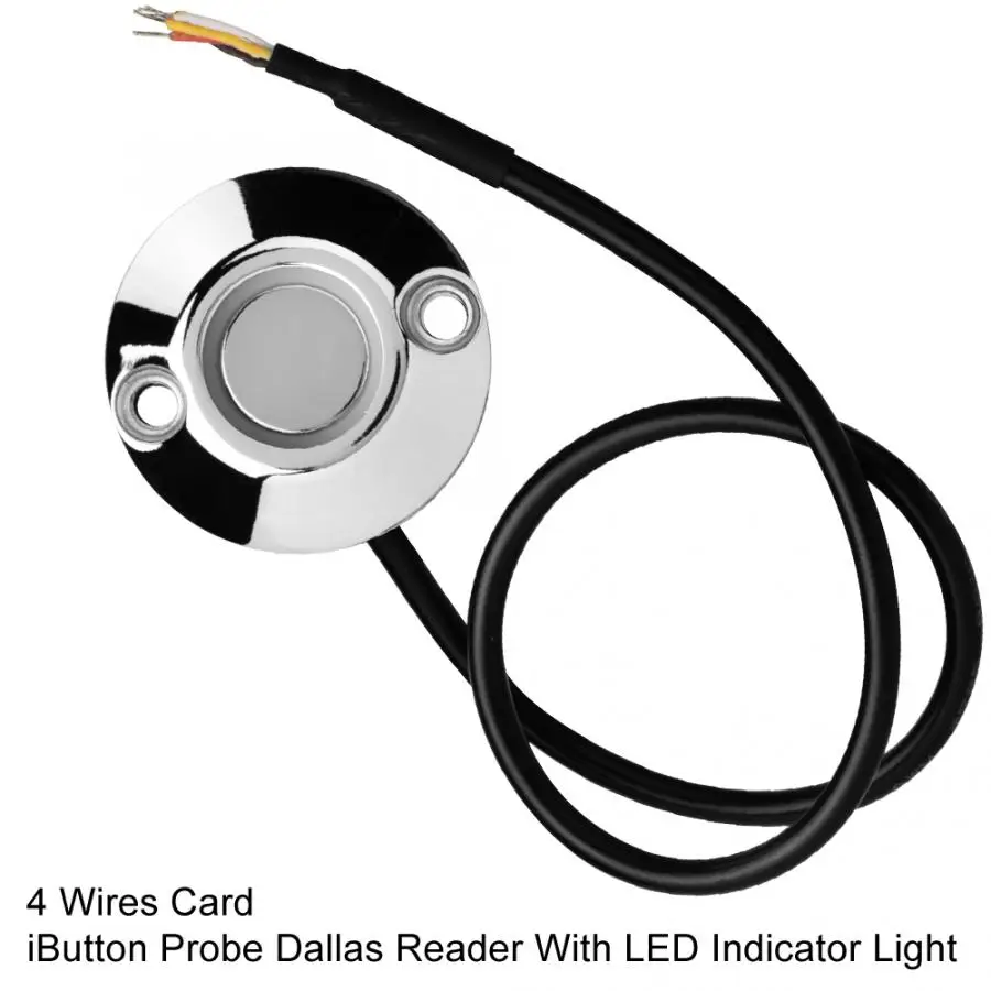 

4 Wires Card iButton Probe Dallas Reader With LED Indicator Light High Quality