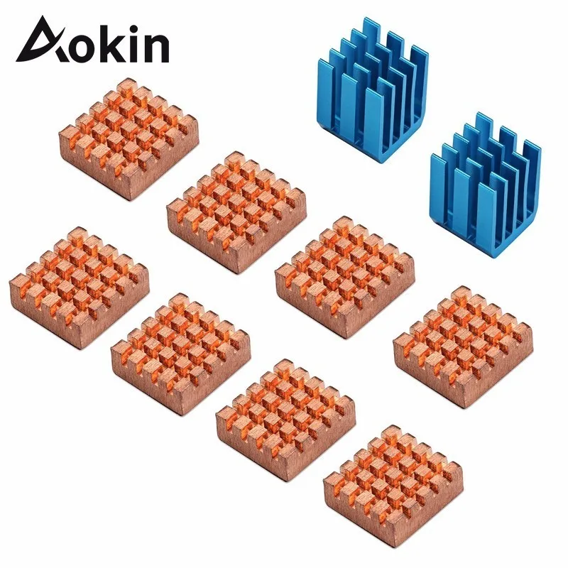 

10pcs/set Cooling Copper Heatsink For Raspberry Pi For Vga Ram Cooling Heatsinks Cooler Aluminium Shim Pad Thermal Heat Sinks