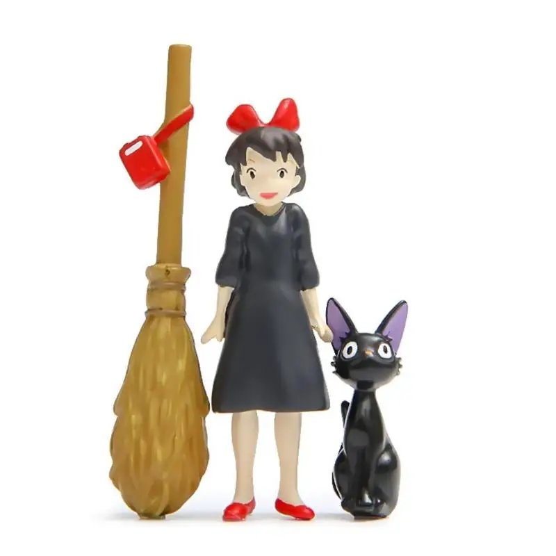 Девушка аниме модель Гараж Набор Смола Черный кот Besom для DIY торт фигурка