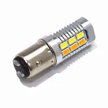 12-24 v Dual Color Luz de Circulação Diurna Com a Volta do Sinal S25 1157 3825 42smd LEVOU Rodada Luz