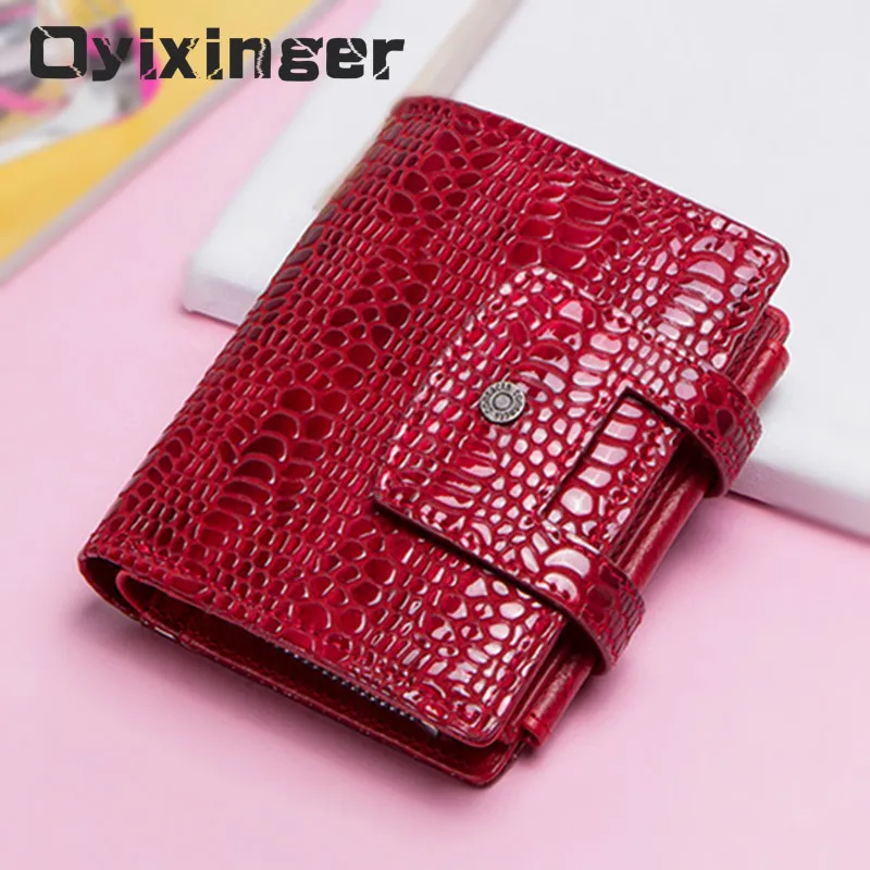

Women Hasp Genuine Leather Wallet Girl Cowhide Short Red Small Wallet Brand Ma'am Coin Purse Credit Card Holder Ladies Money Bag