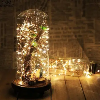 

5m 50 LED Light Chain Fairy Lights Battery Silver Wire Xmas Party Lamp Decor Garlands Window Wedding Decoration AAA Battery New