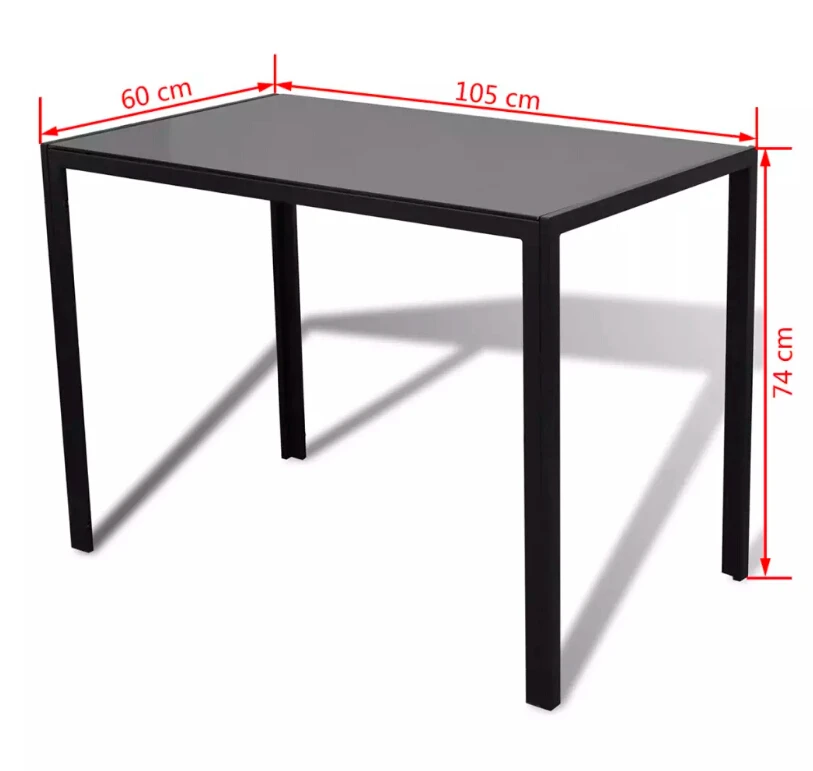 vidaXL Black Five Piece Dining Table Set modern style wooden Table for home cheaper sale