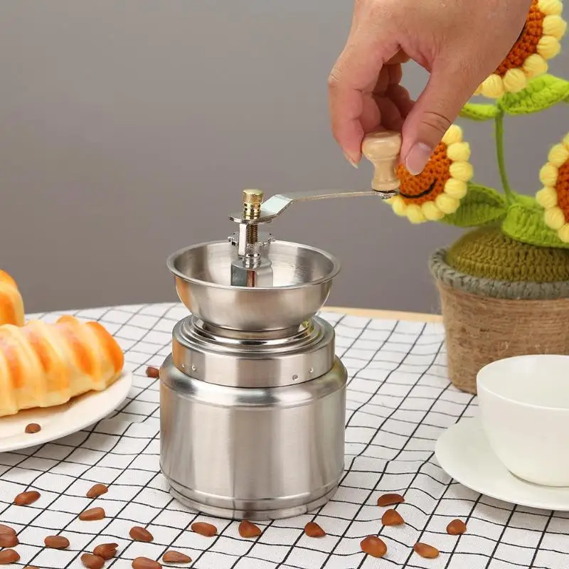

Stainless Steel Hand Manual Coffee Grinder Bean Pepper Spice Burr Mill Tool