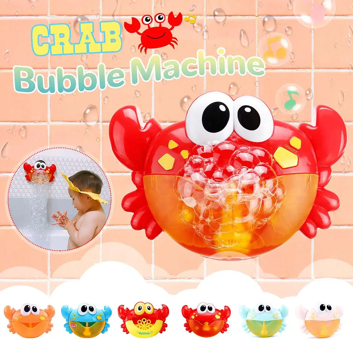 Забавная музыка Краб пузырьковая воздуходувка машина Электрический Краб пузырьковая машина детская Ванна уличные игрушки для ванной Рождественский подарок для детей