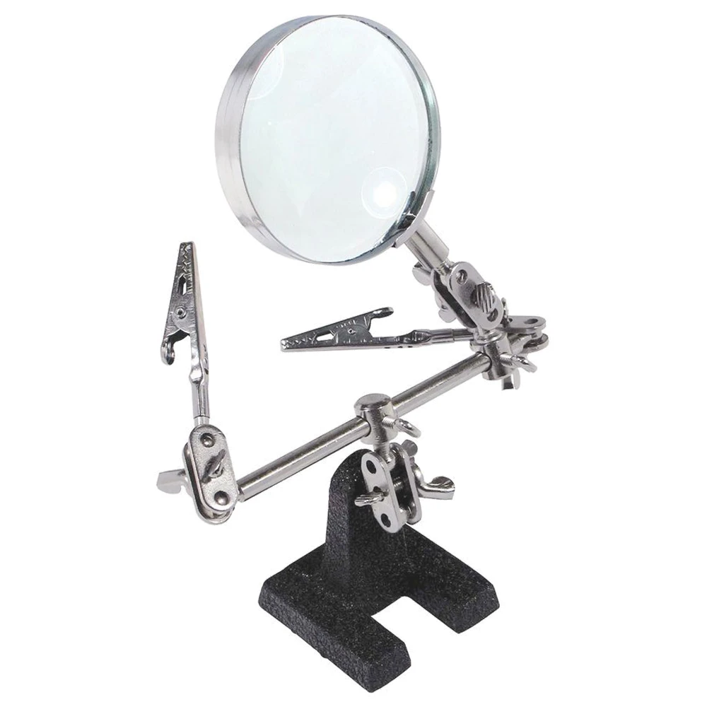 Hlzs Easy Carrying Helping Third Hand Tool Soldering Stand With 5x Magnifying Glass 2 Alligator Clips 360 Degree Rotating Adju Pembesar Aliexpress