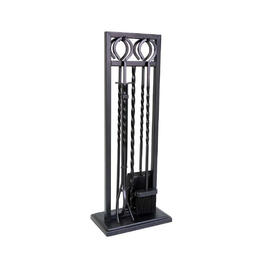Panacea 15094 Antique Iron Modern Twist Style Fireplace Tool Set 5