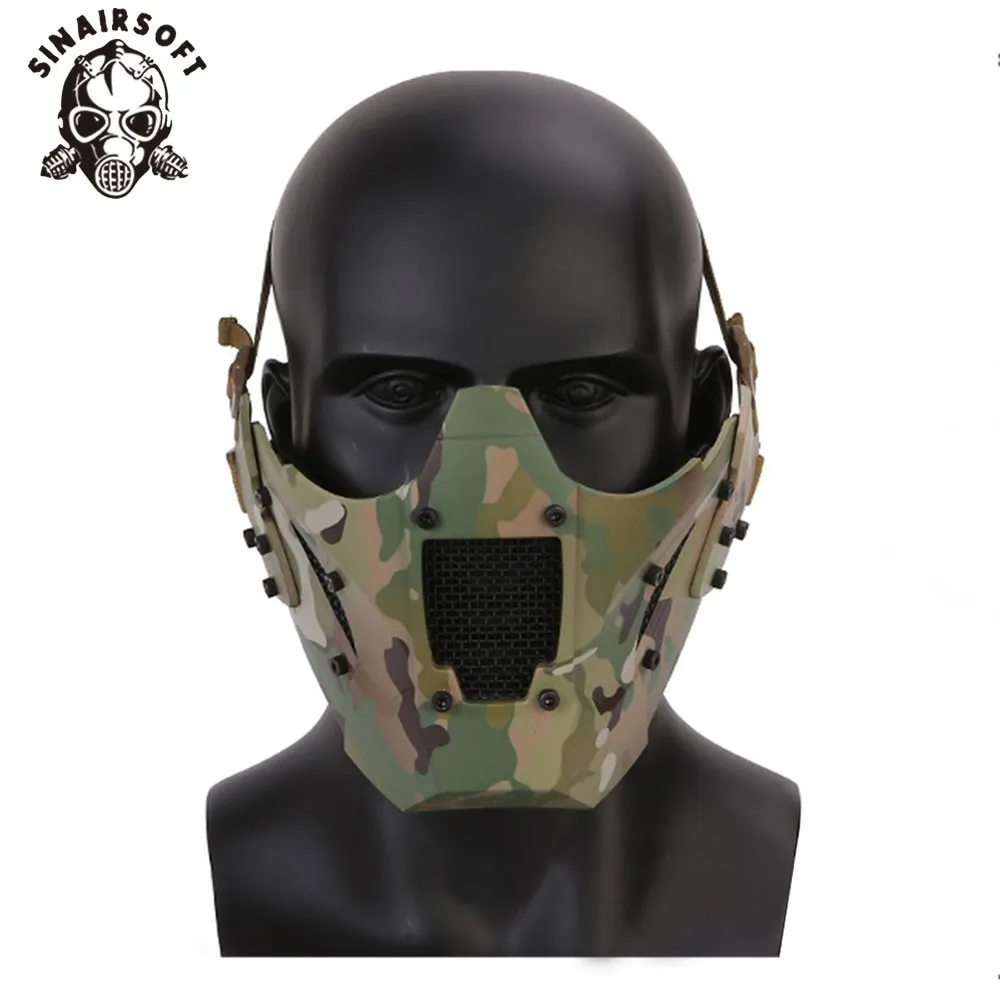 Iron Warrior Стиль маска Защитный Половина уход за кожей лица Уход за кожей лица Пластик маска в стиле милитари разгрузка для охоты и пейнтбола маска