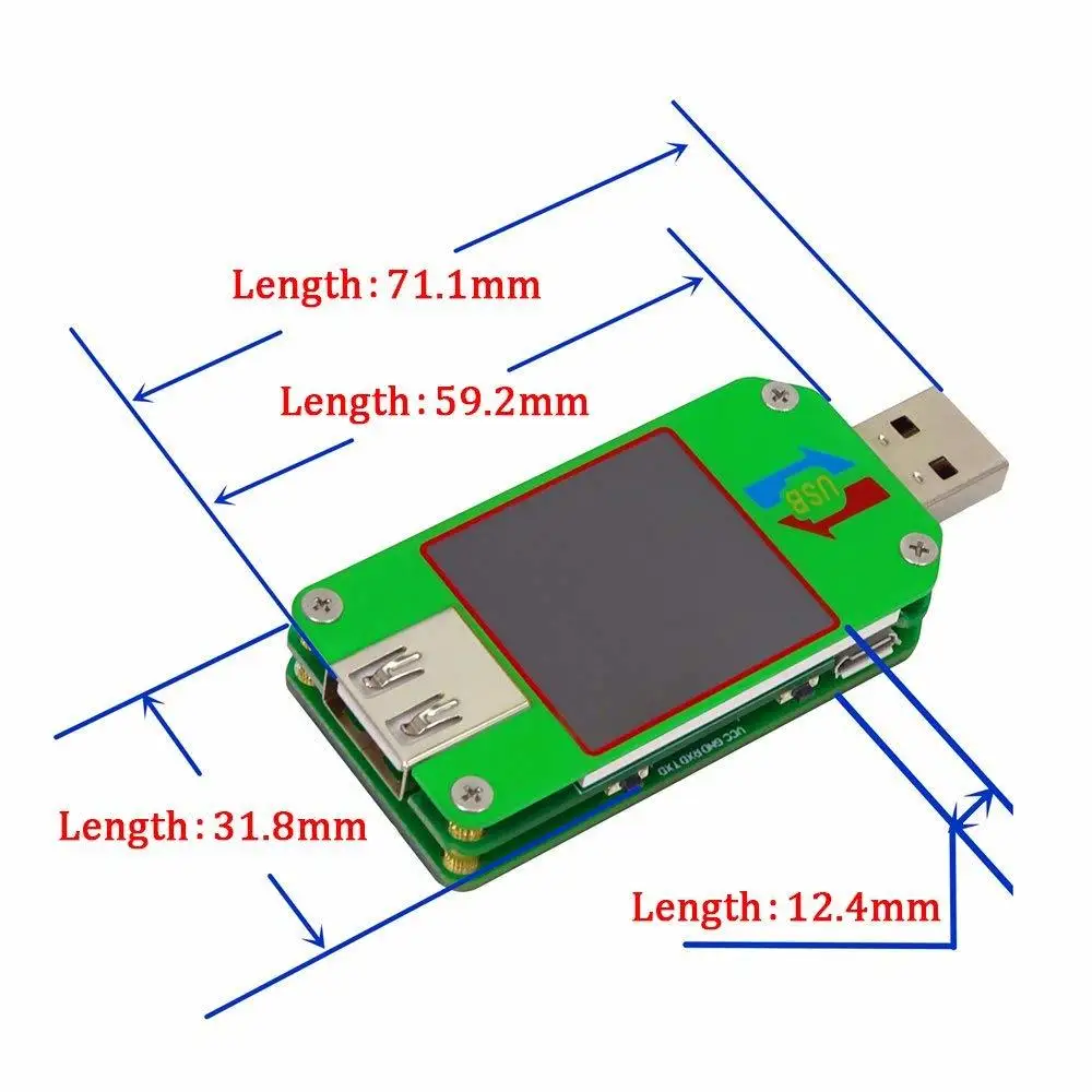 Um24 Um24c Вольтметр Амперметр Для App Usb 2 0 ЖК дисплей батарея Зарядка Напряжение Ток