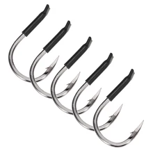 10 шт. 4#/8#/12#/14#/16# рыболовный крючок утолщенный плоский корпус колючая углеродистая сталь крючок для ловли карпа с резиновым рукавом