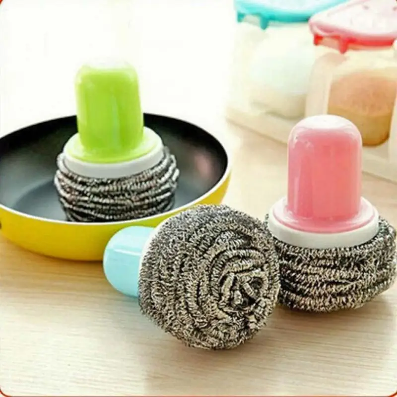 

Quick Clean Magic Metal Rust Remover Cleaning Brushes Steel Wire Ball Kitchen Brush Pot Dish Bowl Brush Household Tools