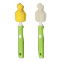 Новые детские Очищение сосок бутылочка для кормления щетки пластиковые ручки съемные детские 360 градусов вращающаяся губка детские соски щетка