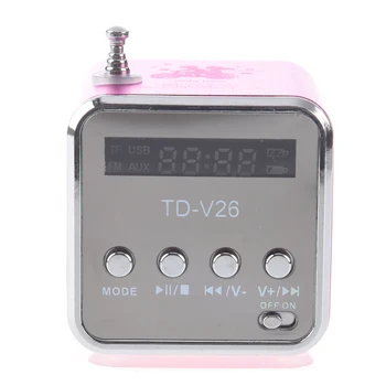 

TD-V26 Portable Mini Digital Speaker with Micro SD / TF / USB /FM (Pink)