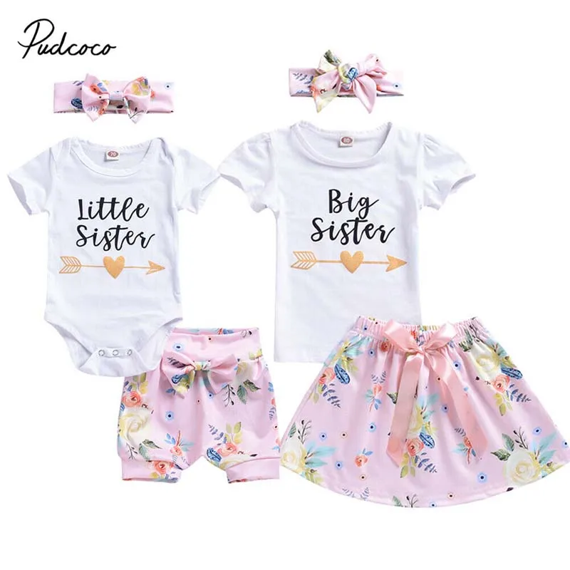 2019 Brand Big/Little Sister Matching Set Baby Girl Clothes Kid Letter ...