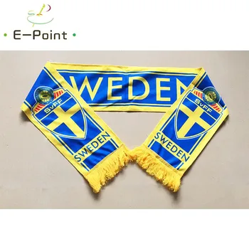 

145*16 cm Size Sweden National Football Team Scarf for Fans 2018 Football World Cup Russia Double-faced Velvet Material