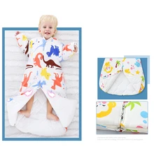 Съемное платье с длинными рукавами для маленьких мальчиков и девочек, надеваемое покрывало, спальный мешок с рисунком животных