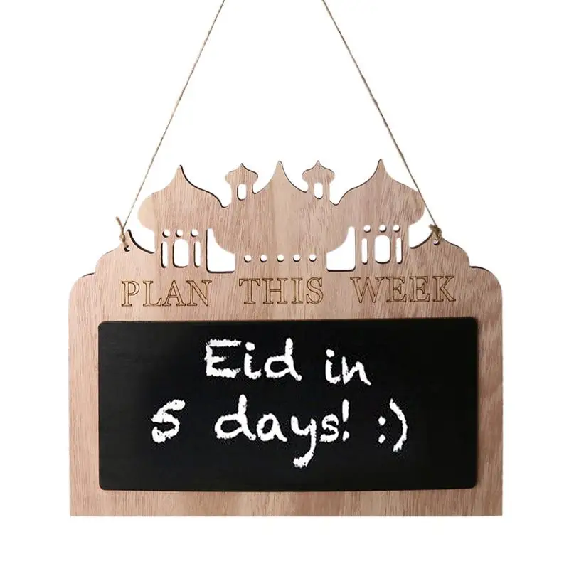 

Eid Wooden Memo Board Blackboard Decoration Festival Indoor Door Hanging Message Board Muslim Eid Mubarak Alphabet Ornament