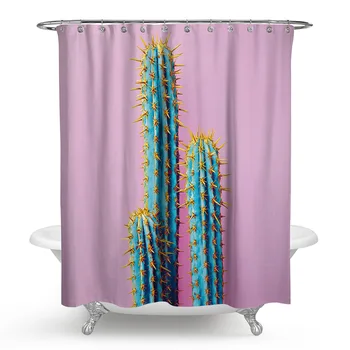 

Natural Cactus Shower Curtains Moldproof Waterproof Bathroom Bath Shower Curtains Bathroom Products Bohemian Bathroom Curtains