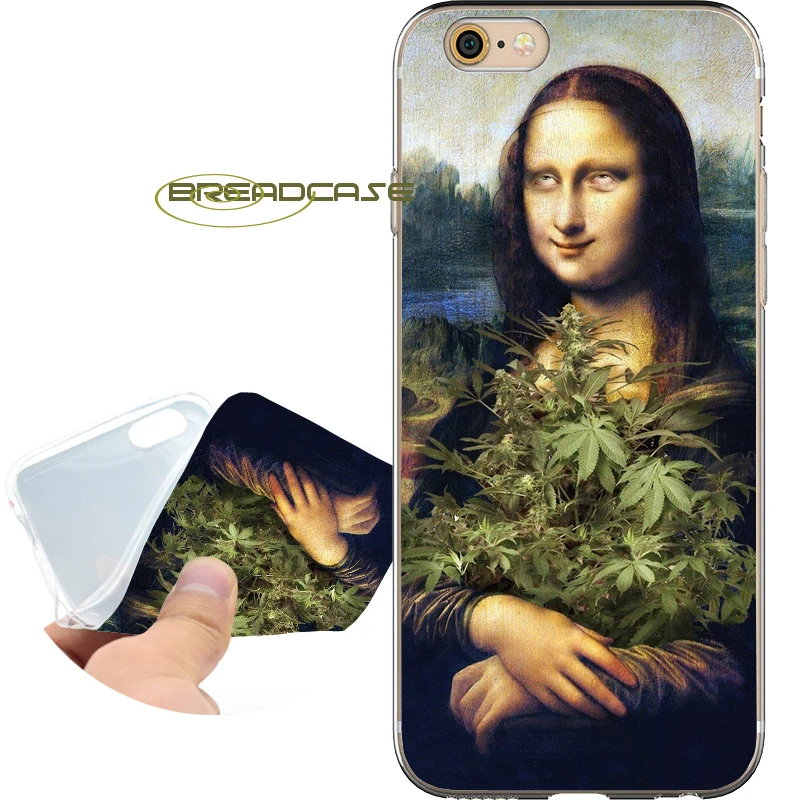 Fundas Mona lisa Spoof Art Cases for iPhone 10 X 8 7 6S 6 Fundas Mona lisa Spoof Art Cases for iPhone 10 X 8 7 6S 6