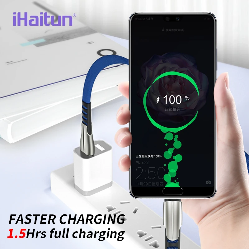 IHaitun 5A usb type-C кабель для huawei P30 Pro USB 3,1 Quick 3,0 Шнур зарядное устройство для телефона для iPhone XS провод для зарядки Redmi Note 7 K20