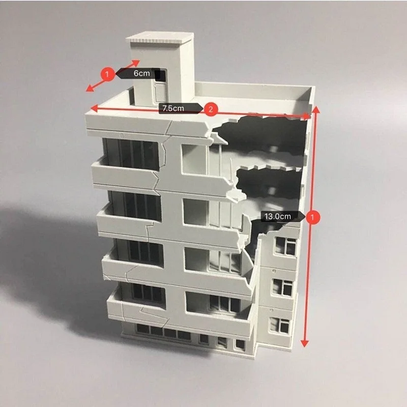 Разрушенное здание 1/144 после войны Современная сборка Outland модель для подарка 3 стиля