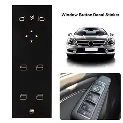 Окна автомобиля кнопка наклейка Стикеры для MERCEDES-BENZ W204 C250 C300 C350 черный