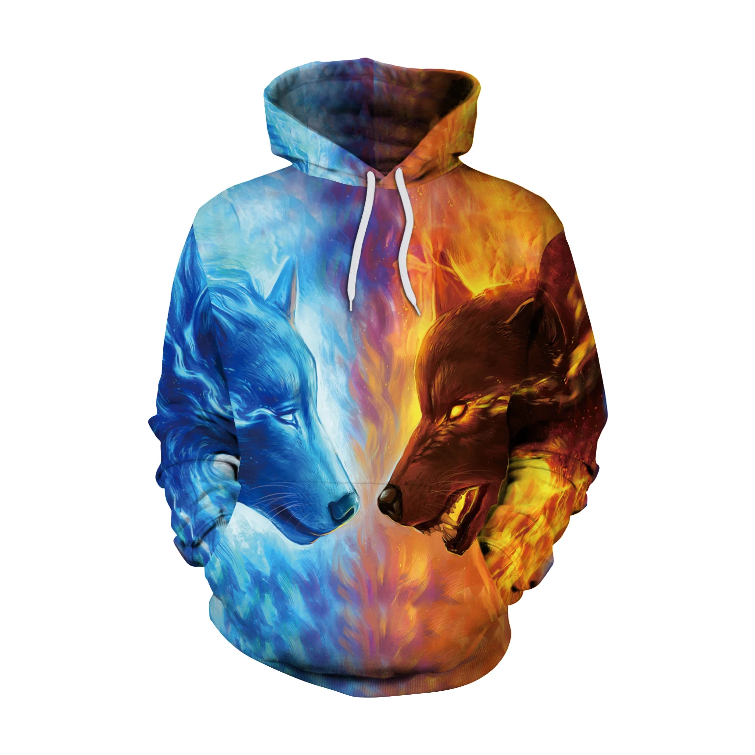 Women Hoodies Wolf Head 3D Print Hoodies with Hat Women Hoodie PulloverLoose Hooded Sweatshirt Sudaderas Mujer Moletom
