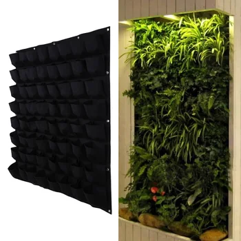 

64 grid Pocket Plant Pot Vertical Garden Hanging Green Wall Planters Large Garden Pots for Balconies