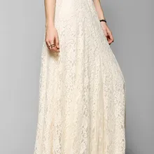 La MazZa Bodycon Империя выдалбливают кружево Элегантные длинные юбки для женщин Пол Длина Элегантный Boho пляжные юбки Винтаж уличная