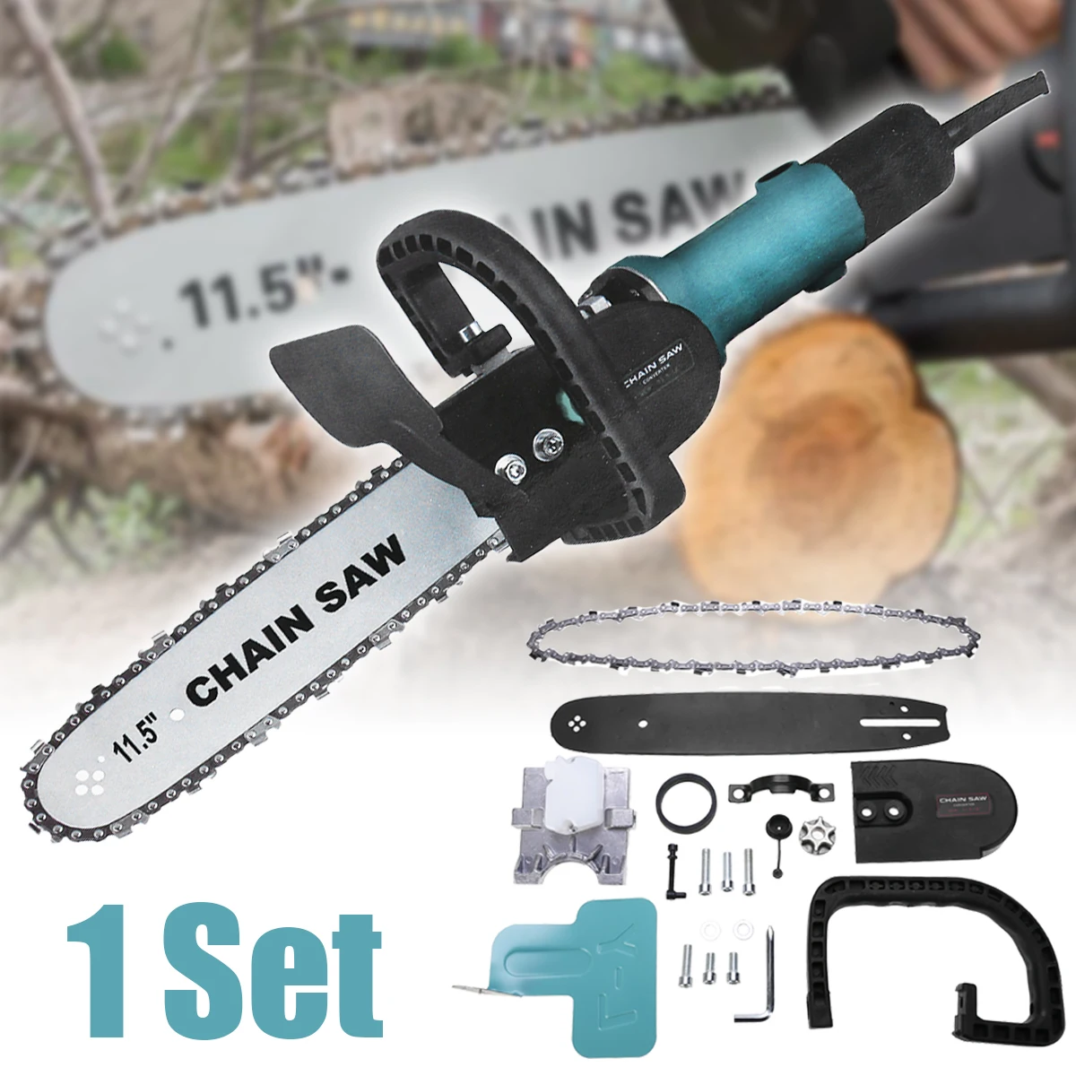 

Multifunction Portable Logging Chain Saw Adjustable Hand-held Chainsaw Electric Angle Grinder For Garden Woodworking Power Tools